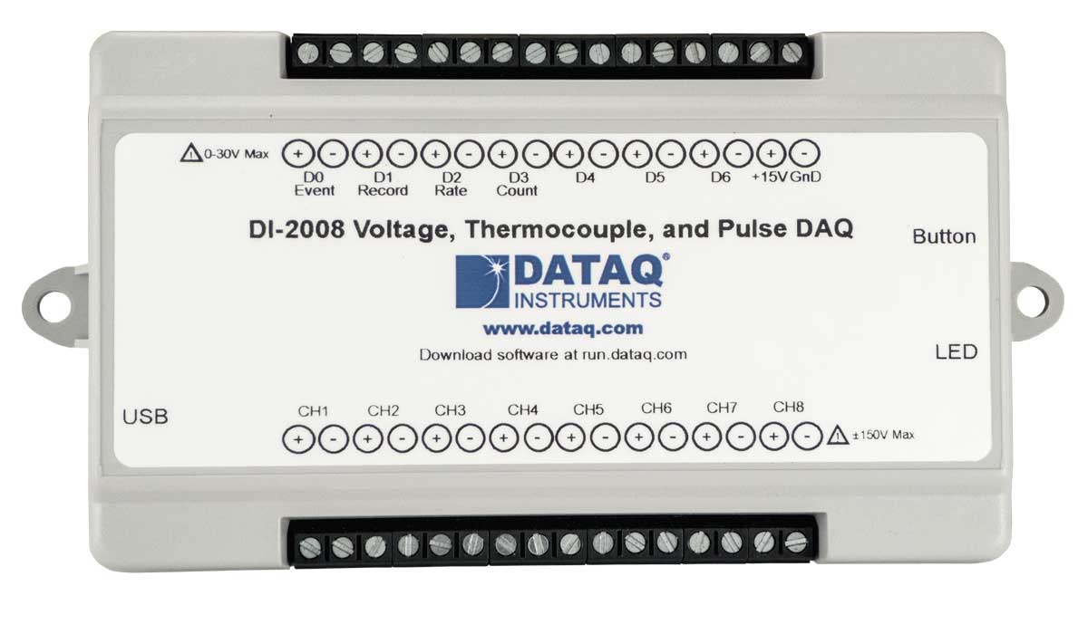 DATAQ, USB DAQ, DI-2008, DI2008